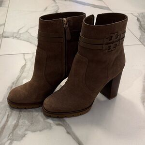 Tory Burch Taupe Heeled Boots